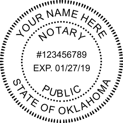 Oklahoma Round Pink Notary Seal - alternate view
