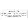 Oklahoma Notary Pink Stamp - Rectangle Imprint Example