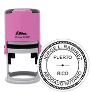 Puerto Rico Pink Round Notary Stamp