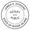 Rhode Island Notary Pink - Round Design Imprint Example