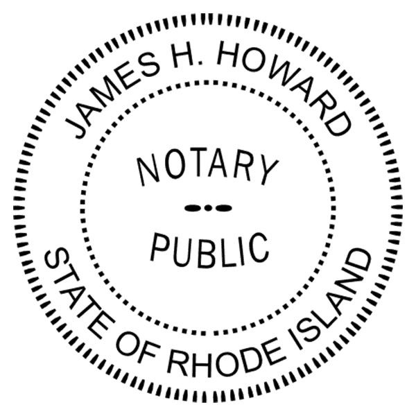Rhode Island Round Pink Notary Seal