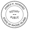 Rhode Island Notary Pink - Round Design Imprint Example