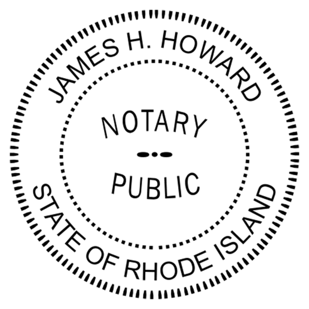 Rhode Island Notary Pink - Round Design Imprint Example