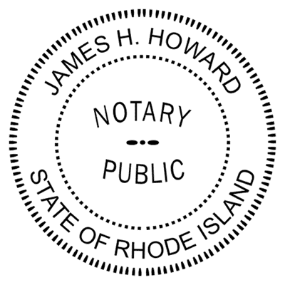 Rhode Island Round Pink Notary Seal - alternate view