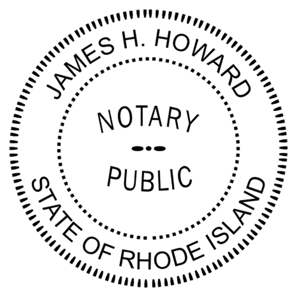 Rhode Island Round Pink Notary Seal
