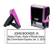 Rhode Island Pink Rectangle Notary Stamp