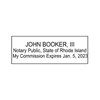 Rhode Island Notary Pink Stamp - Rectangle Imprint Example