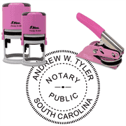 South Carolina Round Pink Notary Seal