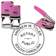 South Carolina Round Pink Notary Seal
