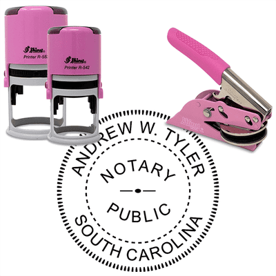 South Carolina Notary Pink - Round Design