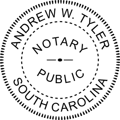 South Carolina Round Pink Notary Seal - alternate view