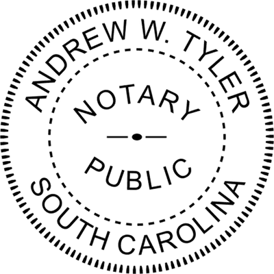 South Carolina Round Pink Notary Seal - alternate view