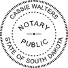 South Dakota Notary Pink Seal - Round Design Imprint Example