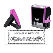 South Dakota Pink Rectangle Notary Stamp