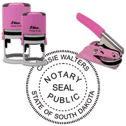 South Dakota Round Pink Notary Seal