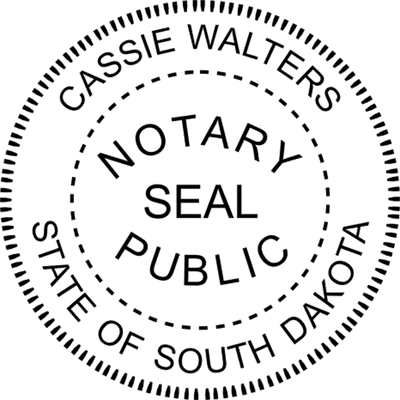 South Dakota Round Pink Notary Seal - alternate view
