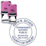 Tennessee Pink Round Notary Stamp