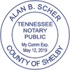 Tennessee Notary Pink Stamp - Round Design Imprint Example