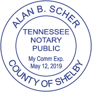 Tennessee Notary Pink Stamp - Round Design Imprint Example