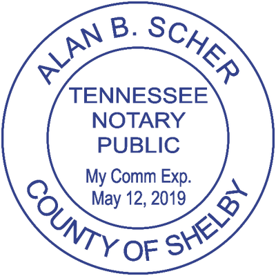 Tennessee Pink Round Notary Stamp - alternate view