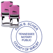 Tennessee Without Date Pink Round Notary Stamp