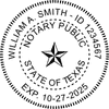 Texas Notary Pink - Round Design Imprint Example