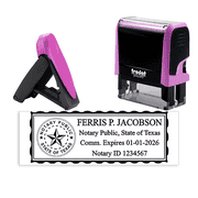 Texas Pink Rectangle Notary Stamp