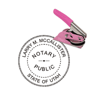 Utah Round Pink Notary Seal