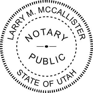 Utah Notary Pink Seal - Round Design Imprint Example