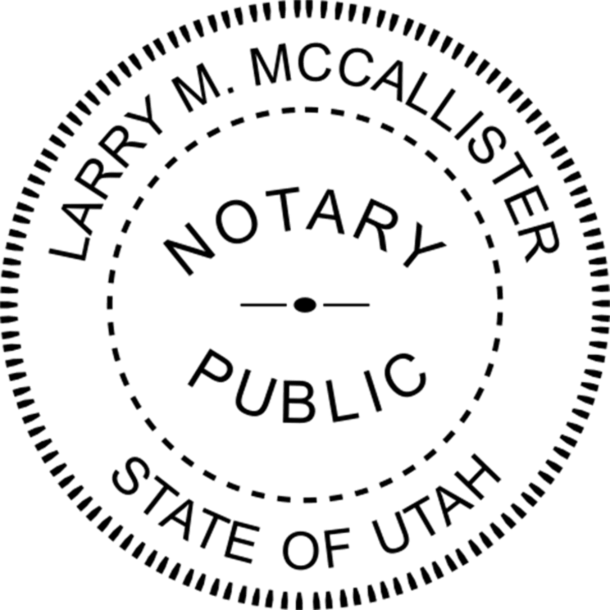 Utah Notary Pink Seal - Round Design Imprint Example