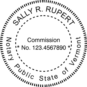 Vermont Notary Pink - Round Design Imprint Example