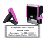 Vermont Pink Rectangle Notary Stamp