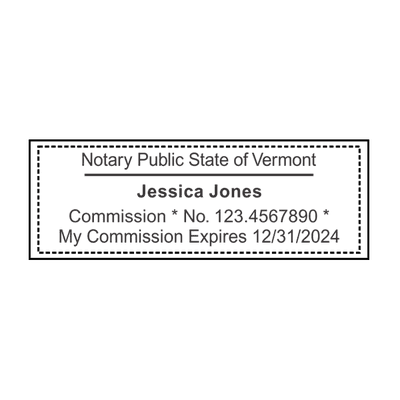 Vermont Pink Rectangle Notary Stamp - alternate view