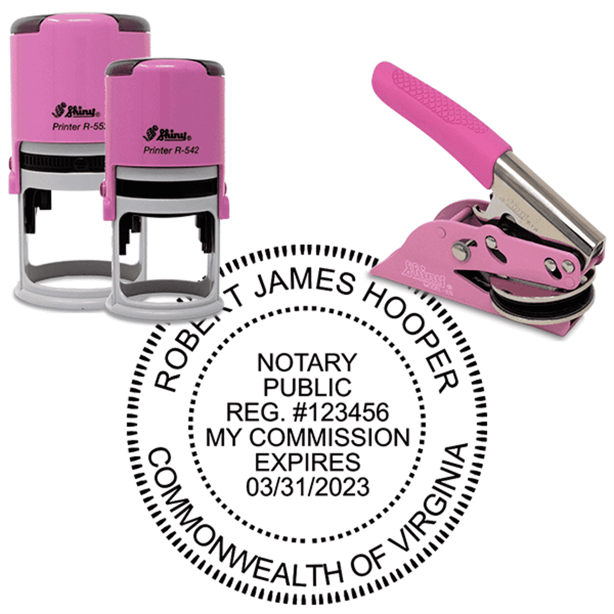 Virginia Notary Pink - Round Design