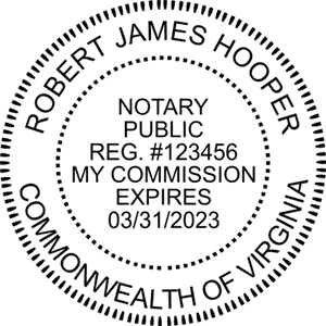 Virginia Notary Pink - Round Design Imprint Example