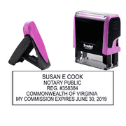 Virginia Pink Rectangle Notary Stamp