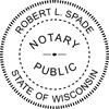 Wisconsin Notary Pink - Round Design Imprint Example