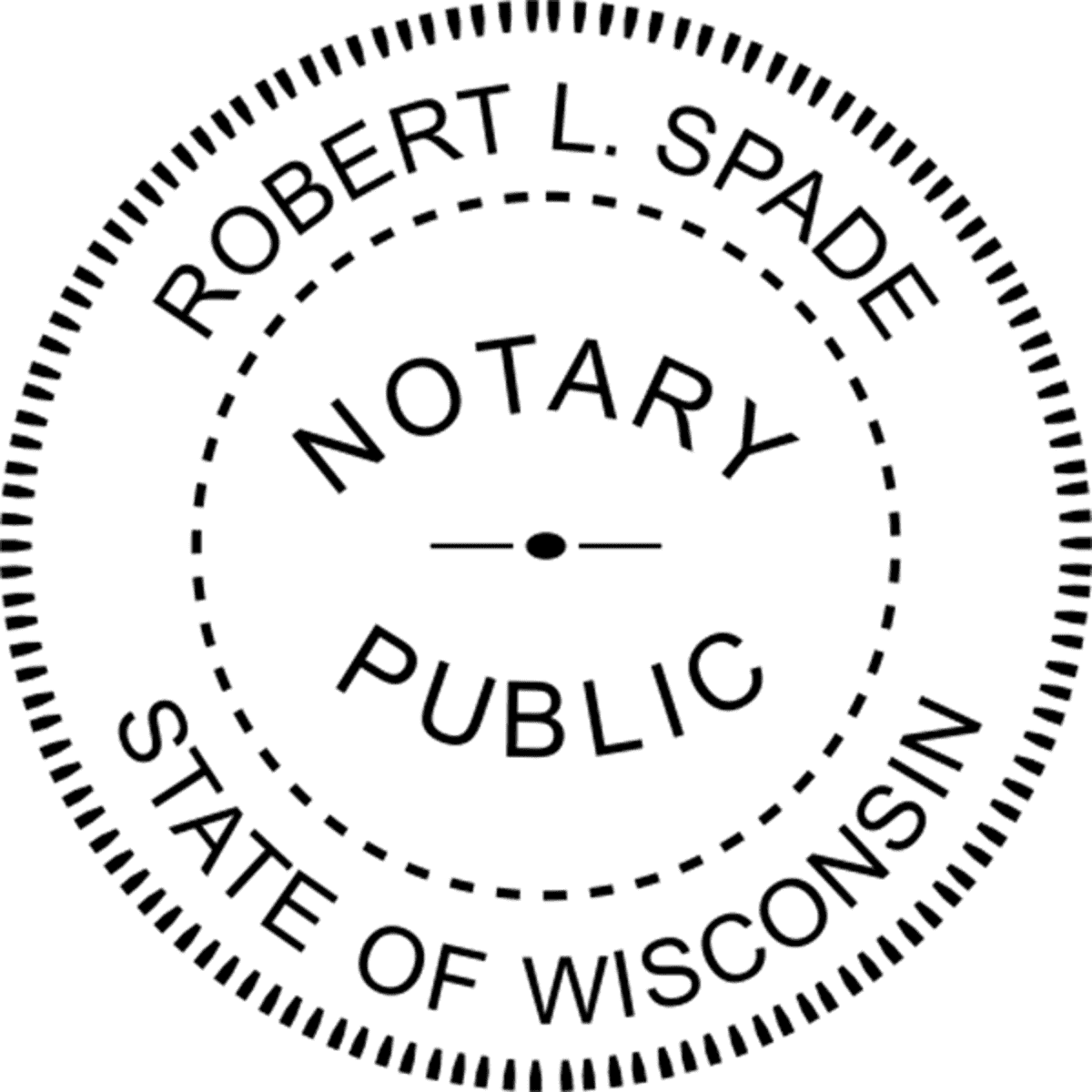 Wisconsin Notary Pink - Round Design Imprint Example