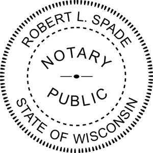 Wisconsin Notary Pink - Round Design Imprint Example