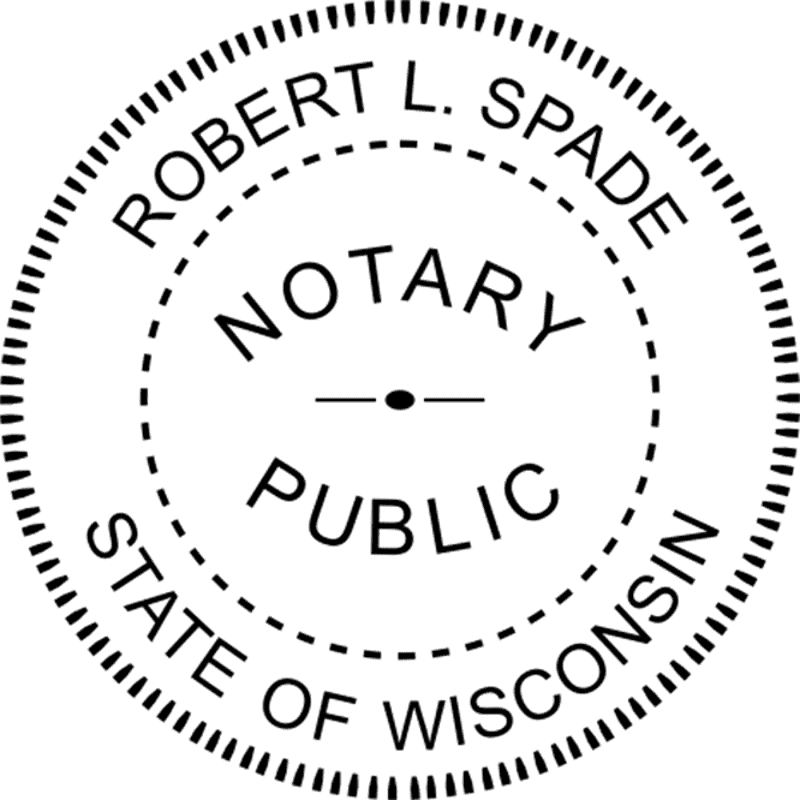 Wisconsin Notary Pink - Round Design Imprint Example