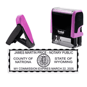 Wyoming Pink Rectangle Notary Stamp