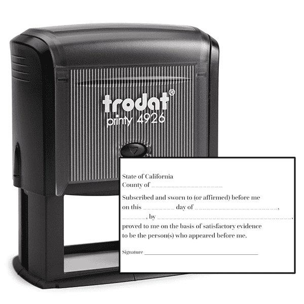 California Jurat Notary Stamp