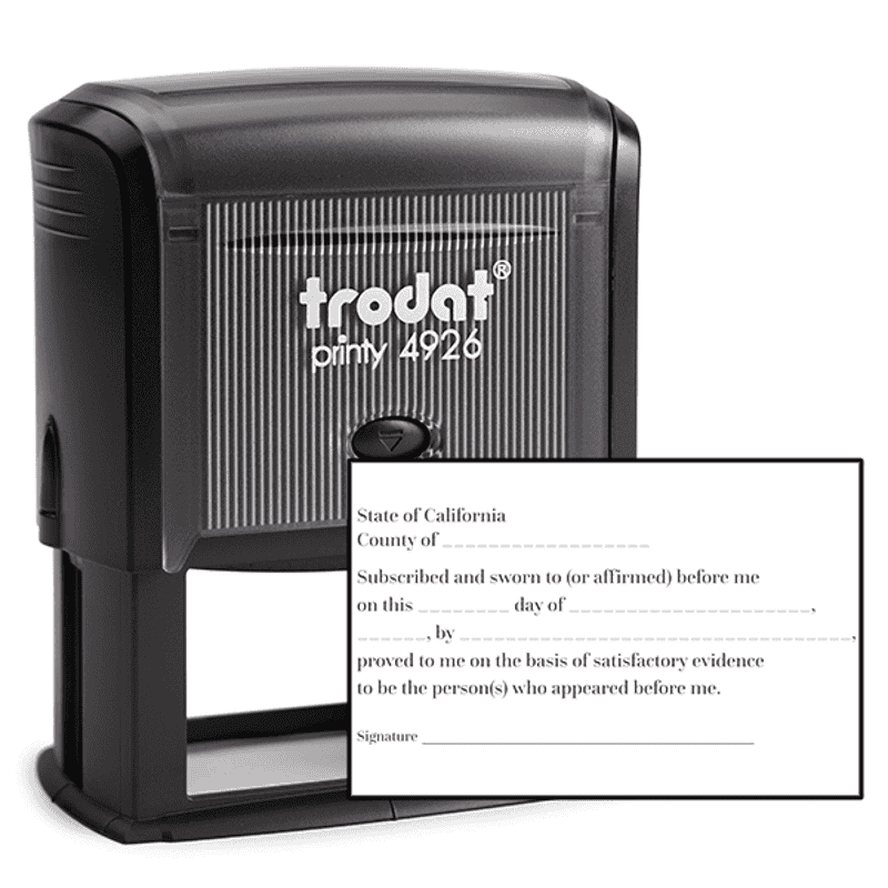 California Jurat Notary Stamp