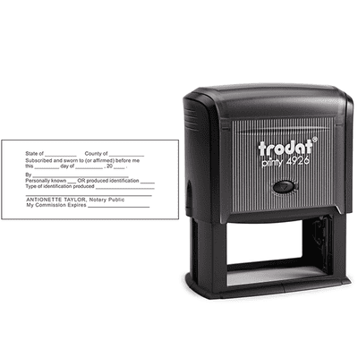 JURAT with Identification Notary Stamp - alternate view