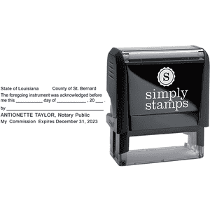 Louisiana Acknowledgment Notary Stamp Body and Design