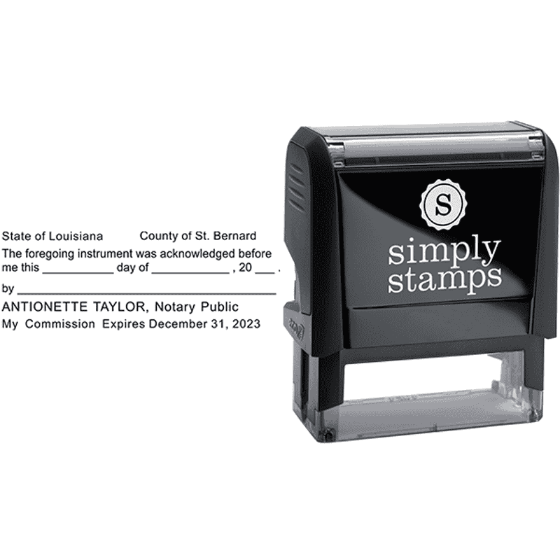 Louisiana Acknowledgment Notary Stamp Body and Design