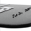 Close up of the braille on the sign