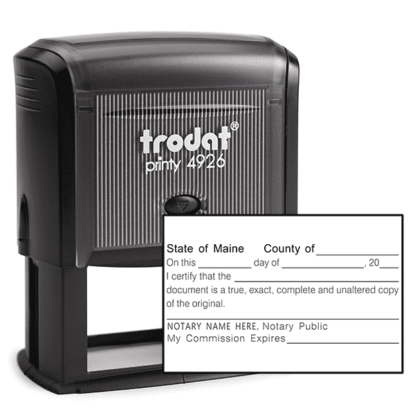Maine Certified True Copy Notary Stamp