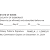 Maine Jurat Notary Stamp Imprint Example