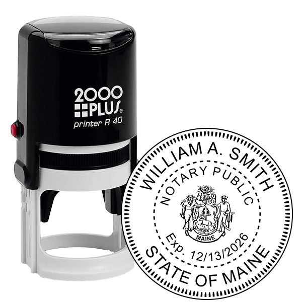 Maine Notary Stamp Round with CREST